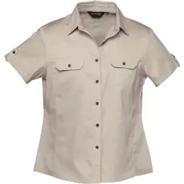 Plain Bush Shirt Ladies Stone
